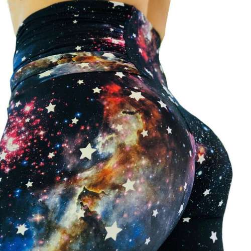 High Waist Yoga Pant Galaxy Print Fitness Clothing PQHYDZ01
