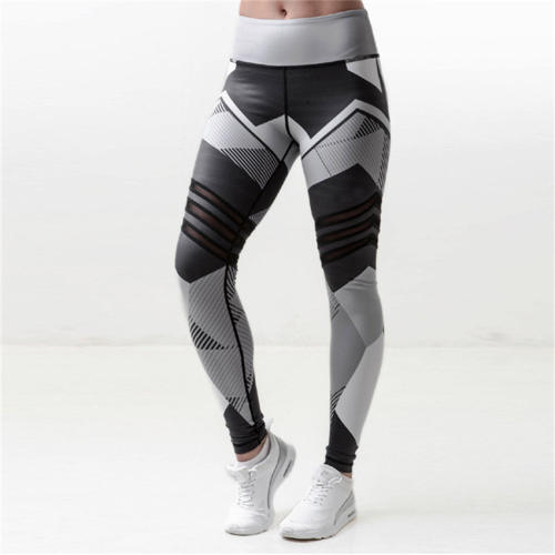 High Waist Print Active Wear Women Yoga Outfits Exercise Capris PQHY44D