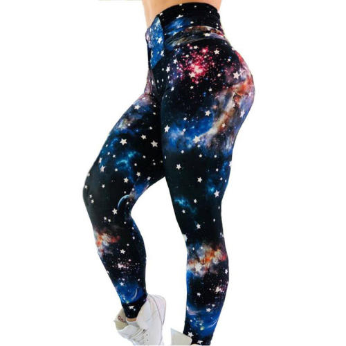 High Waist Yoga Pant Galaxy Print Fitness Clothing PQHYDZ01