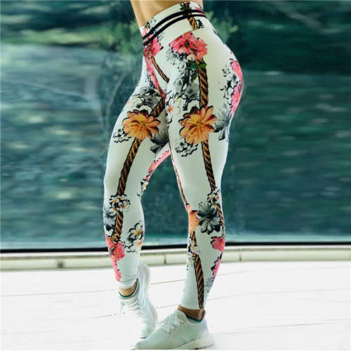 Floral Print Fitness Clothing Body Mechanics Leggings PQHYDZ11