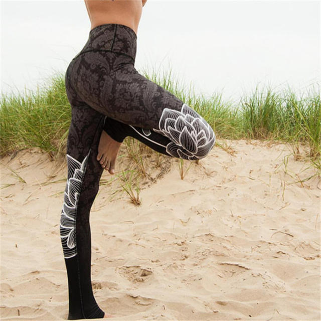 Yoga Outfits Digital Print Active Exercise Wear Fitness Capris PQHY44A