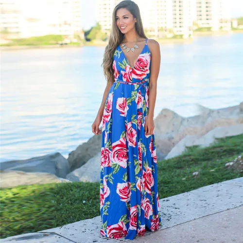 Women Beach Break Clothes Summer Floor-Length Streetwear PQ22020F
