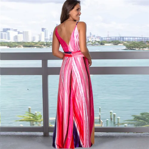 Summer Vacation Outfits Floral Printed Casual Dresses PQ22835H