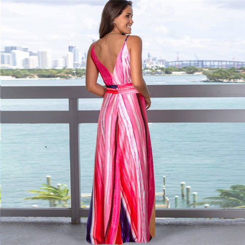 Summer Vacation Outfits Floral Printed Casual Dresses PQ22835H