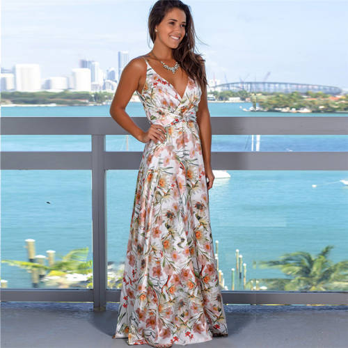 Summer Trendy Clothing Female Boho Dress Women Maxi Dresses PQ22835A