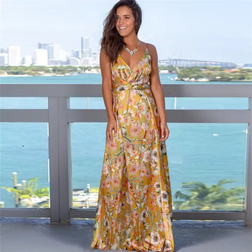 Fashion Maxi Dresses Female Boho Dress PQ22835E