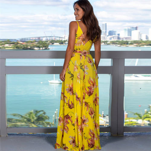 Women Maxi Dresses Floral Printed Casual Dresses PQ22835C