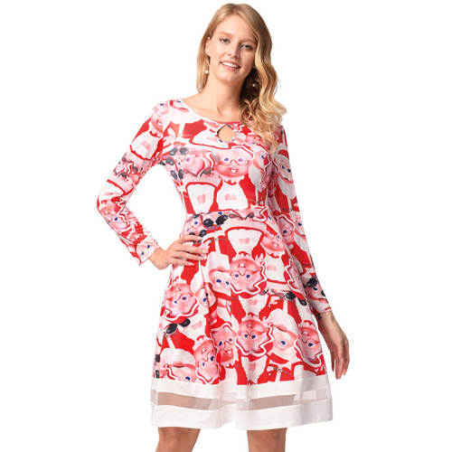 Santa Claus Party Dresses for Women Christmas A-line Vintage Dress PQR1216