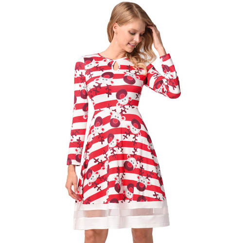 Slim Christmas Vintage Dress Santa Claus Women Casual Dresses PQR1218