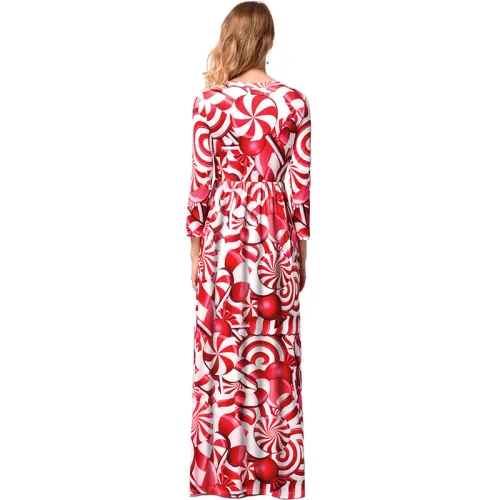 Lollipop Printing Christmas Dress Xmas Casual Streetwear PQR1198