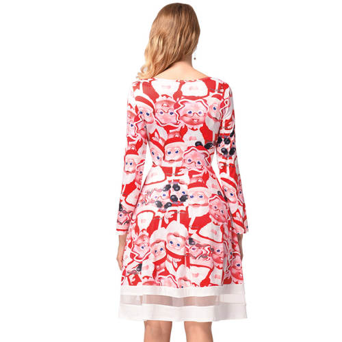 Santa Claus Party Dresses for Women Christmas A-line Vintage Dress PQR1216