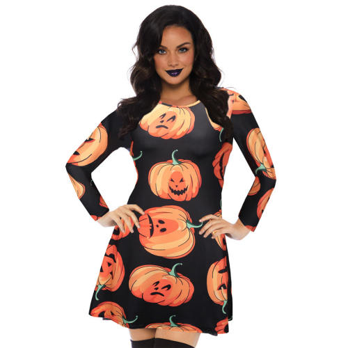Halloween Style Casual Dresses Crew neck Women Slim Fashion Clothing PQX001