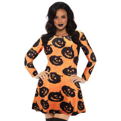 Halloween Casual Dresses For Women Long Sleeve Break Clothes PQX010
