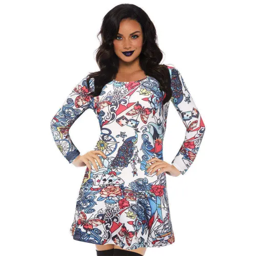 Halloween Style Casual Dresses Crew neck Women Slim Fashion Clothing PQX001