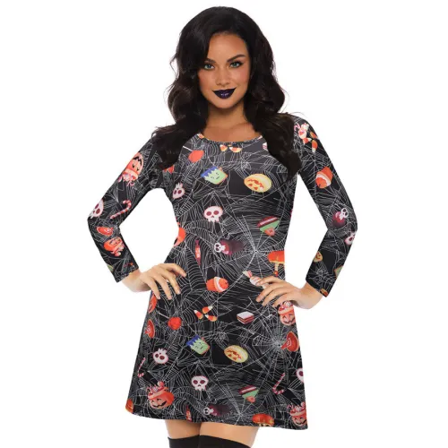 Fall Streetwear Long Sleeve Break Clothes Loose Autumn Halloween Dress PQX008