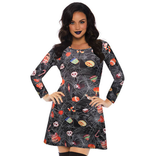Fall Streetwear Long Sleeve Break Clothes Loose Autumn Halloween Dress PQX008