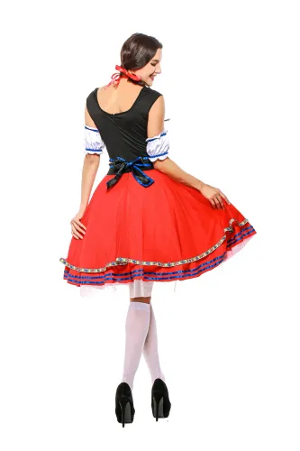 Original Bavarian Cosplay Theme Costume Beer Girl Fancy Dress PQPS8114