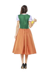 Green Bar Waitress Uniform Women Oktoberfest Costume PQPS7139