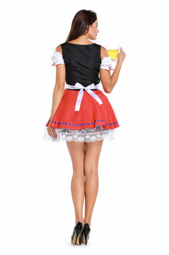 Women Carnival Sexy Short Oktoberfest Dress Beer Girl Cosplay Uniform PQPS8940