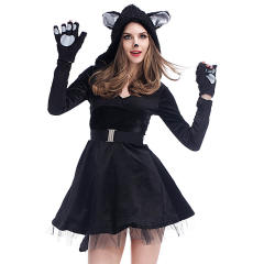 Halloween Cat Costume for Women Animal Cosplay Fancy Dress PQPS1713