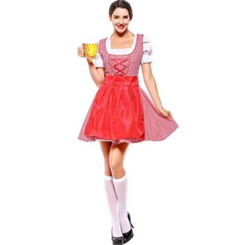 Bavarian Cosplay Bar Waitress Uniform Women German Oktoberfest Costume PQPS7106B