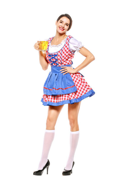 Bavarian Beer Girl Costume European Carnival Cosplay Dress PQPS7208
