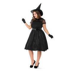 Plus Size Witches Costume Short Sleeve Black Gothic Beauties Uniform PQPS1727