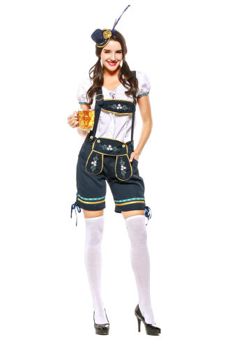 Bavarian Beer Overalls Uniform Mardi Gras Women Oktoberfest Costume PQPSM52