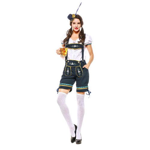 Bavarian Beer Overalls Uniform Mardi Gras Women Oktoberfest Costume PQPSM52