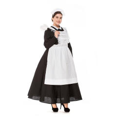 Plus Size England Cook Costume Carnival Maid Cosplay Fancy Dress PQPS1806