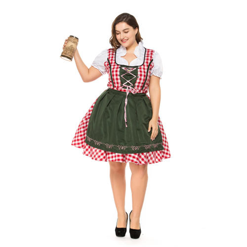 Plus Size Bavarian Traditional Beer Dress German Oktoberfest Costumes PQPS2841