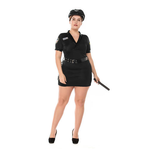 Plus Size Police Costume for Women Carnival Cosplay Cops Outfits PQPS7046