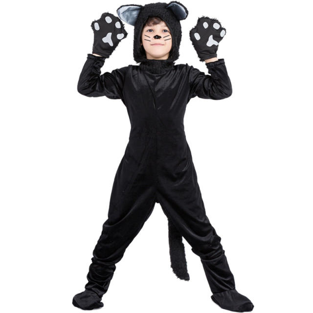 Halloween Black Cat Costume Children Carnival Stage Performance Outfit PQPS1714