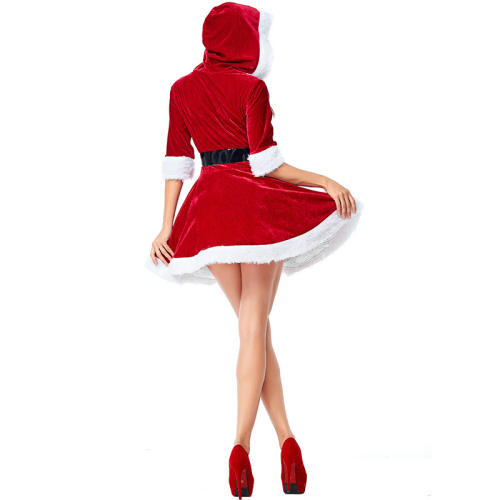 Women Spun Velvet Christmas Theme Costume PQPS1303