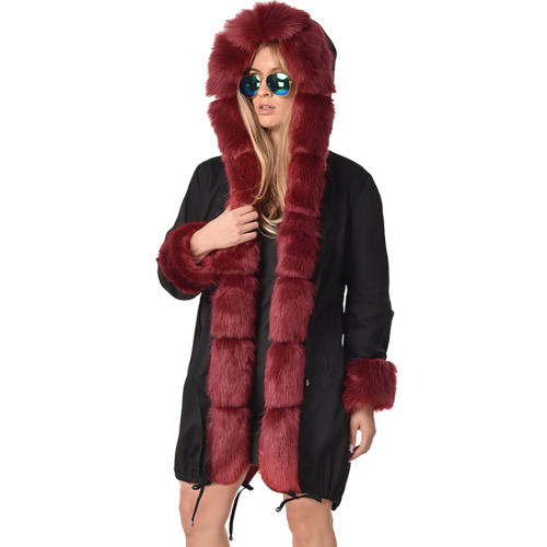 Faux Fur Hooded Coats Women Parker Hannifin Fashion Female Parka PQ19D001