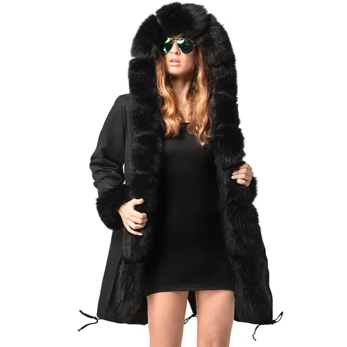 Faux Fur Winter Jacket Women Parker Hannifin Fashion Female Parka PQ19D005