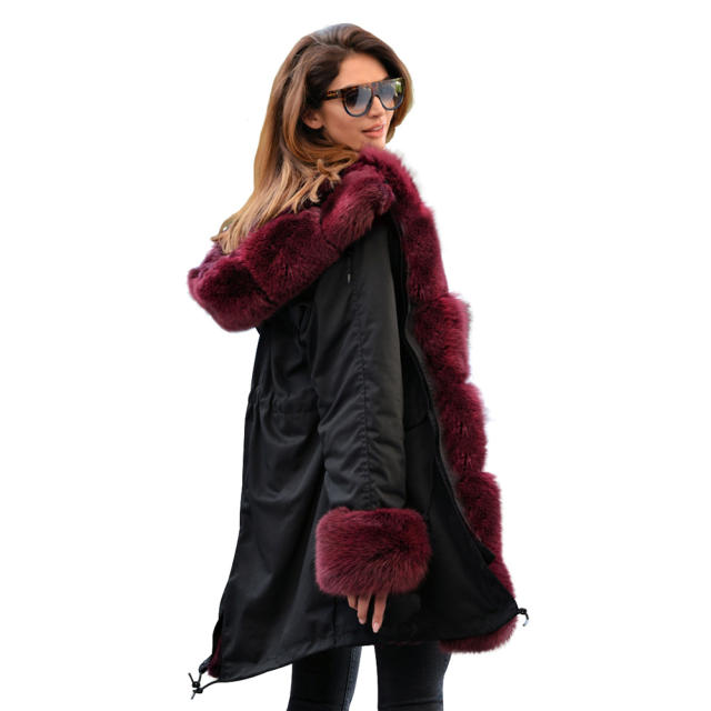 Faux Fur Hooded Coats Women Parker Hannifin Fashion Female Parka PQ19D001