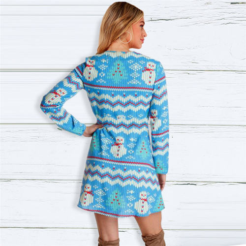 Christmas Fashion Apparel for Women Digital Print Day Dress PQ22923F