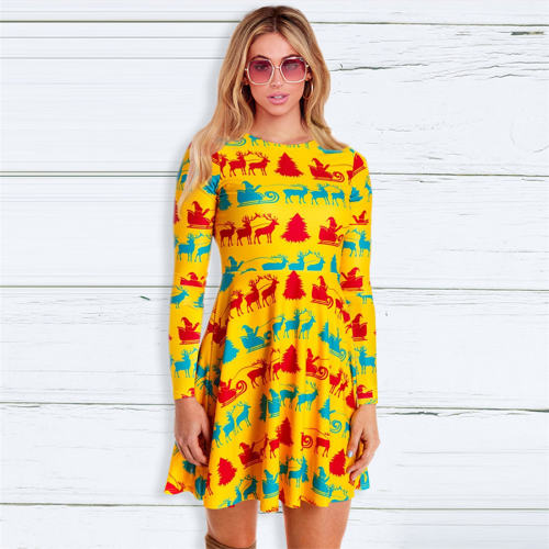Christmas Mini Dresses for Women Santa Claus Style Dress PQ22925C