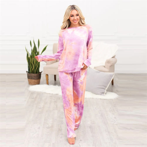 Autumn Tracksuit for Women Tie-dyed Homw Wear Fashion Loungewear PQLH205D