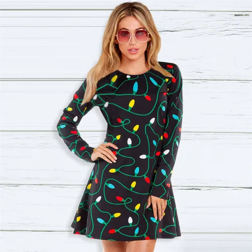 Christmas Fashion Dress for Women Winter Casual Dress PQRYG22925G