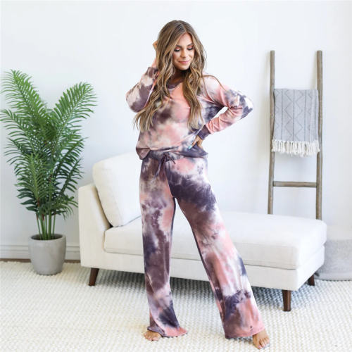 Winter Tracksuit for Women Home Wear Tie-dyed Loungewear PQLH205B