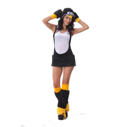 Faux Fur Sexy Dark Carnival Cartoon Cosplay Winter Penguin Costume PQ80508