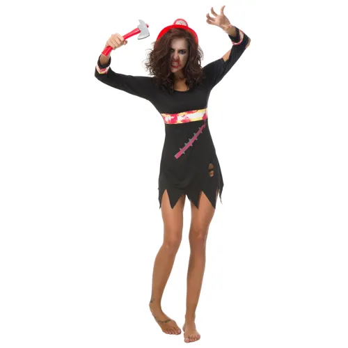 Halloween Adult Costume Female Fire Evil Firemen Costume PQ80883