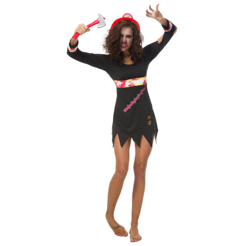 Halloween Adult Costume Female Fire Evil Firemen Costume PQ80883