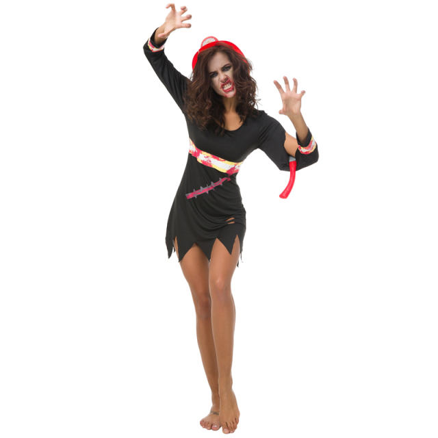 Halloween Adult Costume Female Fire Evil Firemen Costume PQ80883