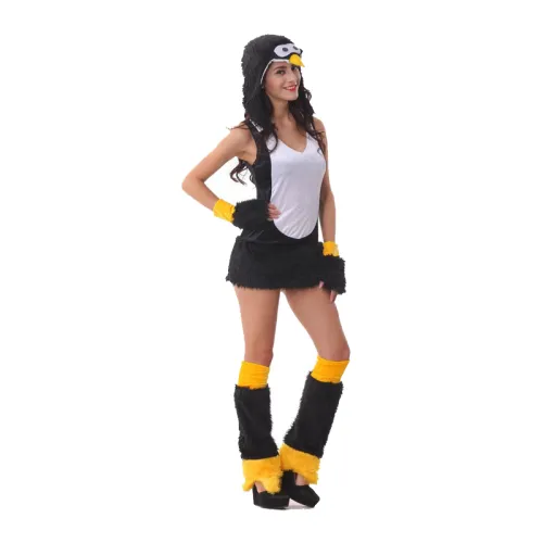 Faux Fur Sexy Dark Carnival Cartoon Cosplay Winter Penguin Costume PQ80508