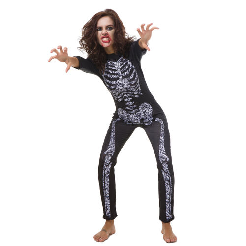 Halloween Skeleton Printing Catsuit Horror Cosplay Bloodsucker Costumes PQ80845