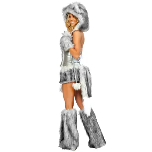 Winter Cat Woman Costume Halloween Night Club Fox Theme Costume PQ80505A