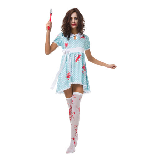 Female Zombie Blood Doll Costume Halloween Vampire Fancy Dress PQ80881